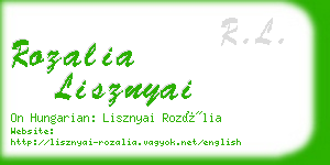 rozalia lisznyai business card